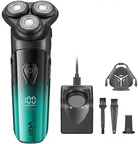 V-391 Magnetic Rotary Shaver For Men, Green / Black