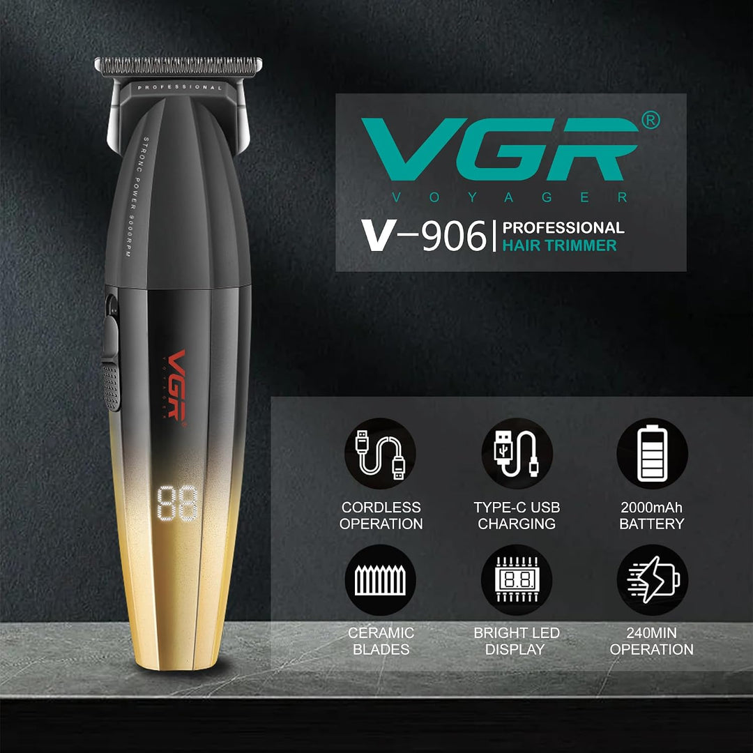 V-906 Professional Hair Trimmer For Men, Black / Yellow