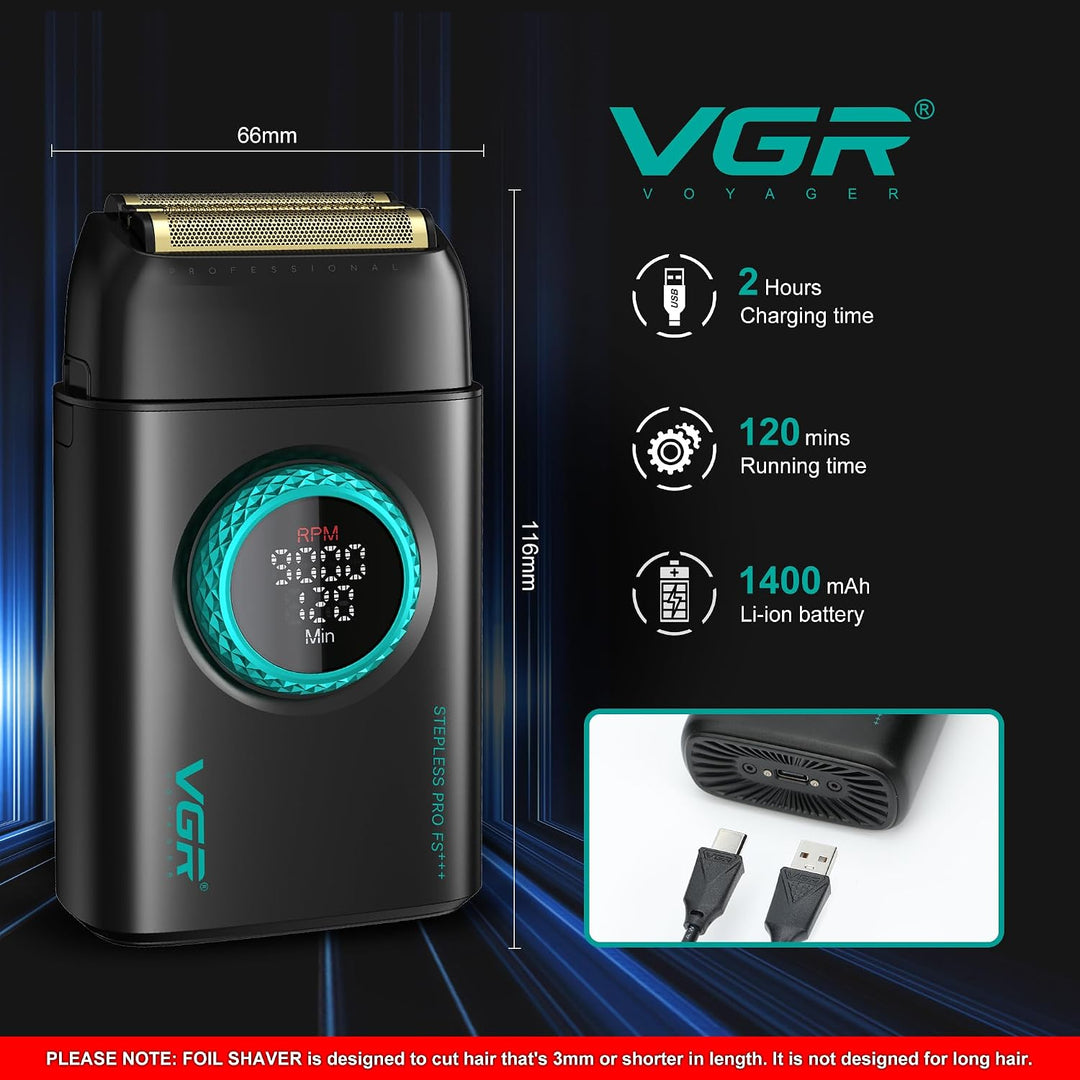 V-378 Professional Foil Shaver For Men, Black