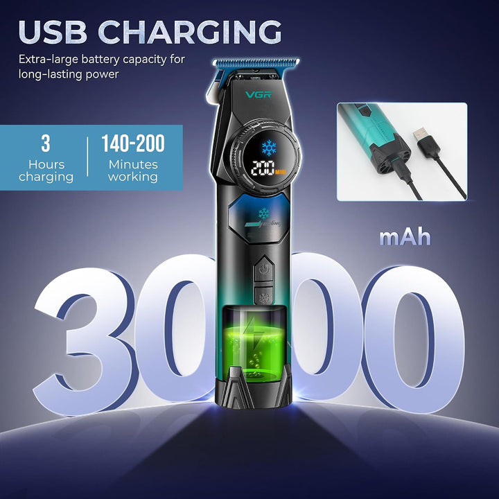 V-946 Professional Hair Trimmer For Men, Black/Teal