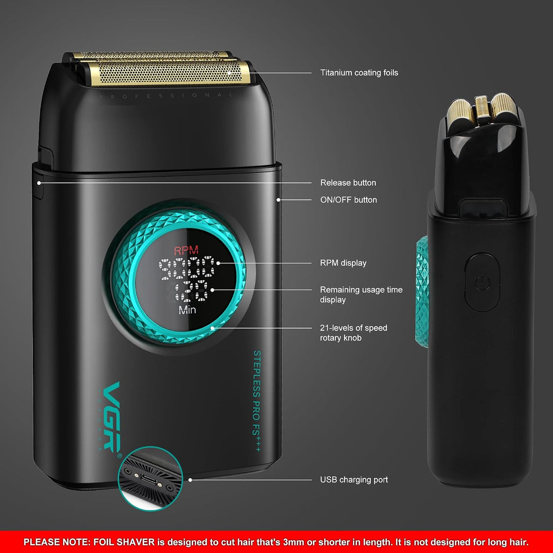 V-378 Professional Foil Shaver For Men, Black