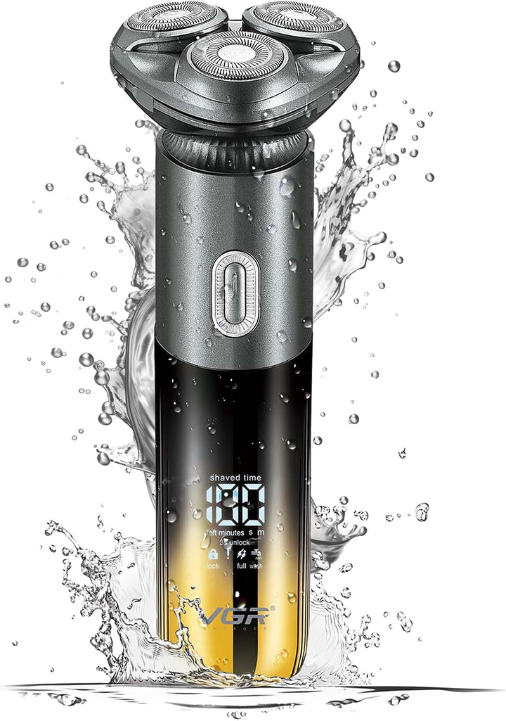V-392 Cordless Rotary Shaver For Men, Grey / Yellow