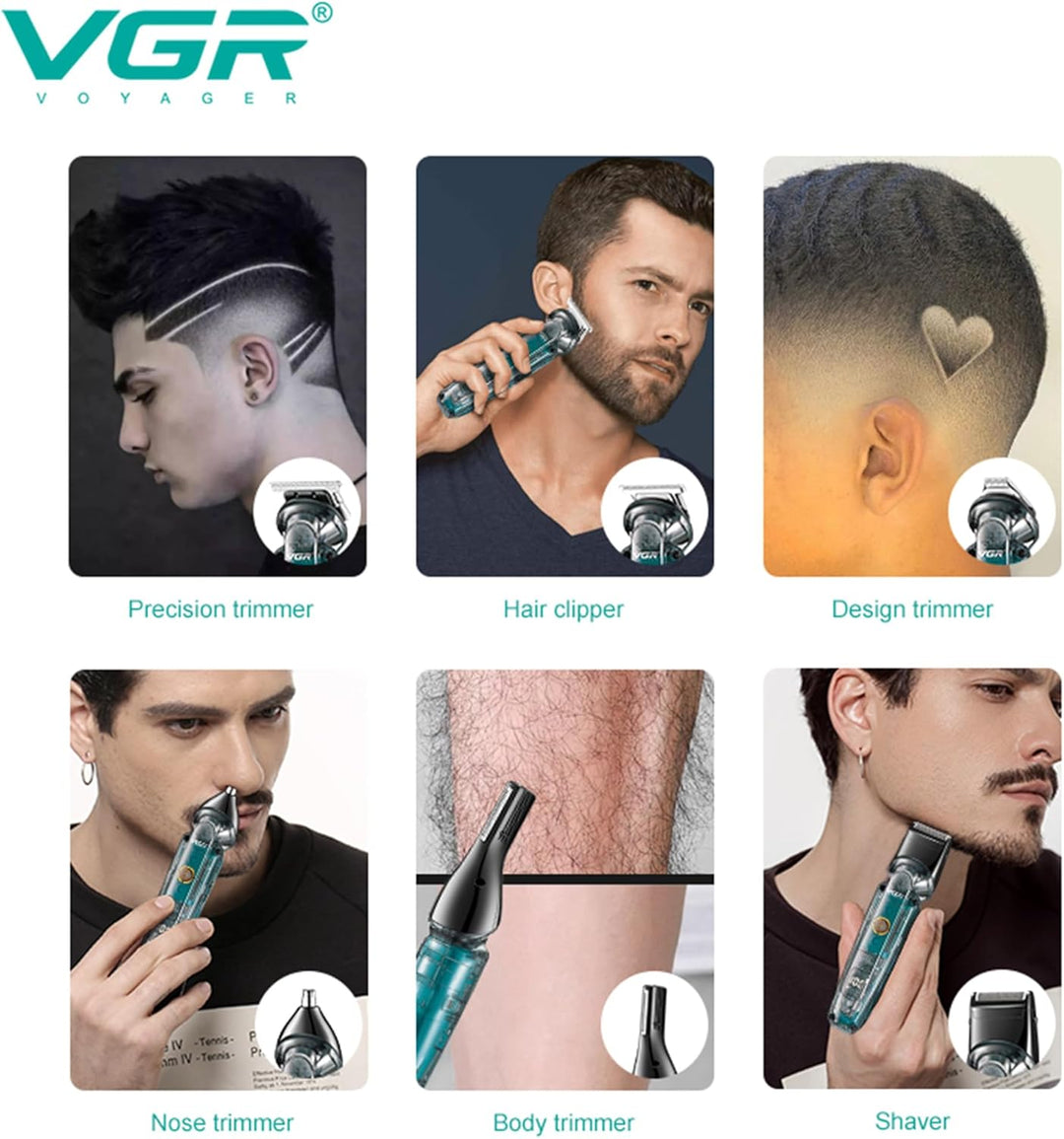 V-102 6-in-1 Grooming Kit For Men, Transparent