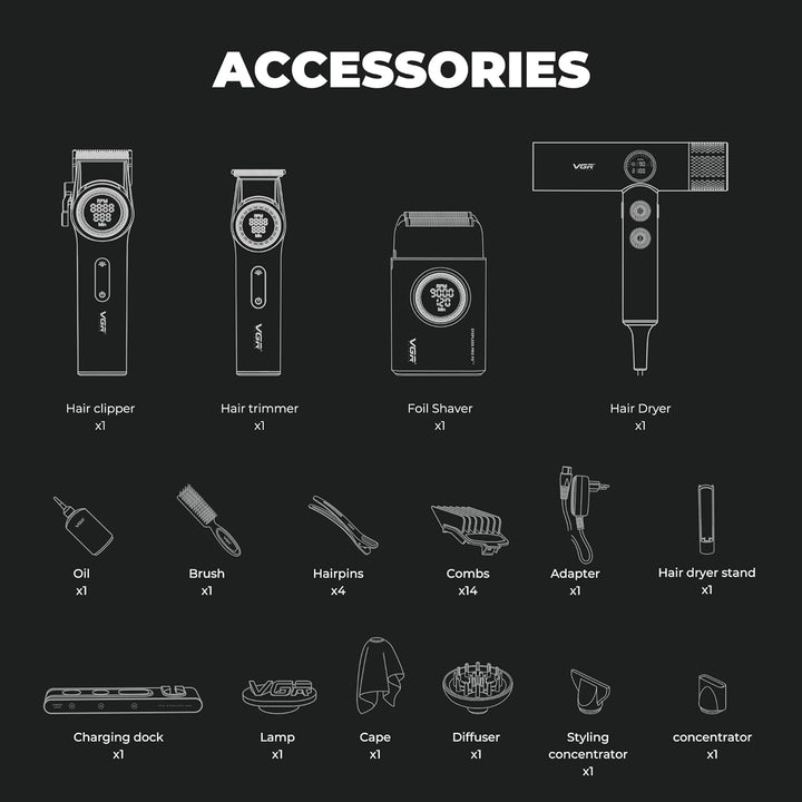 Stepless Pro 4-in-1 Professional Barber Combo For Men