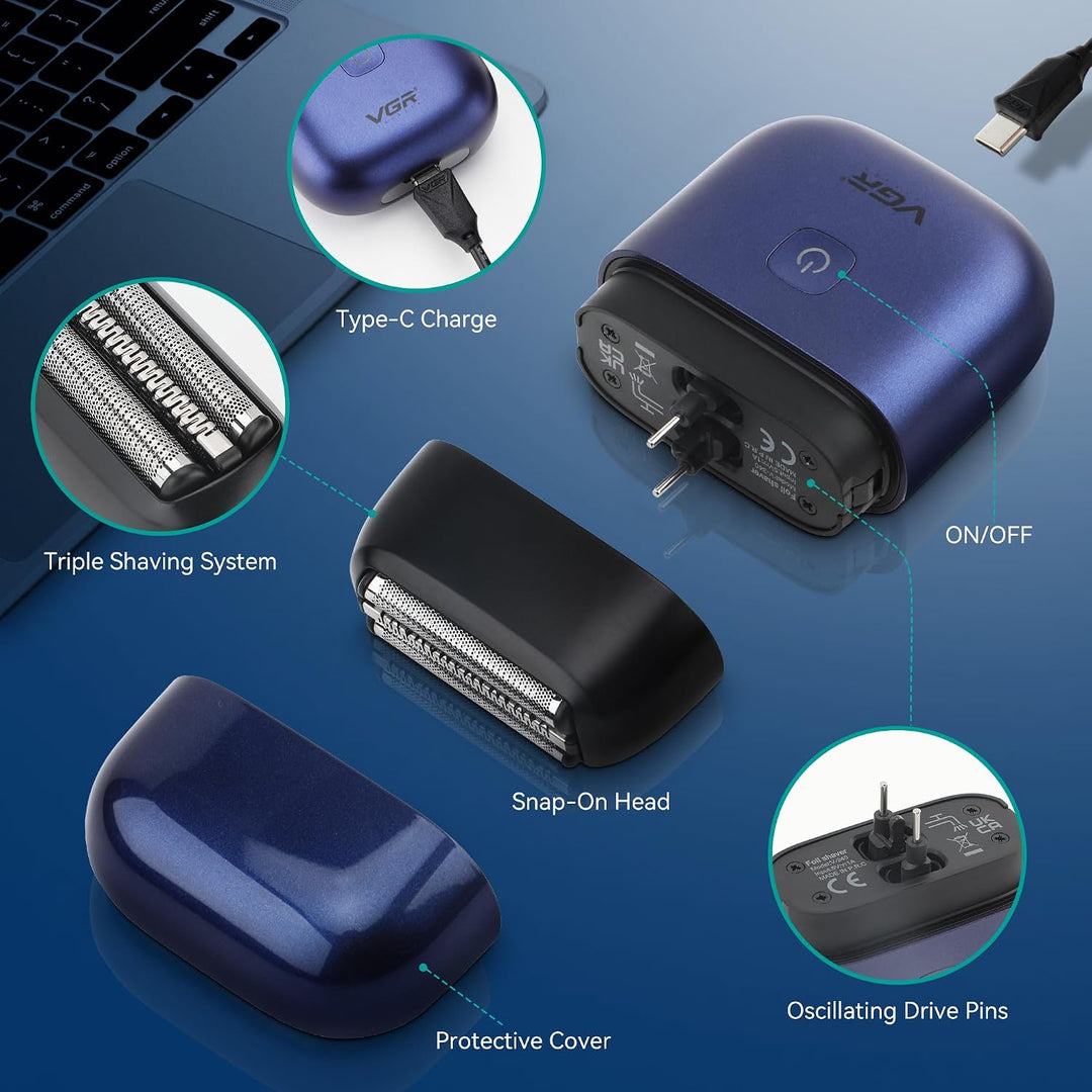 V-340 Mini Shaver For Men, Blue