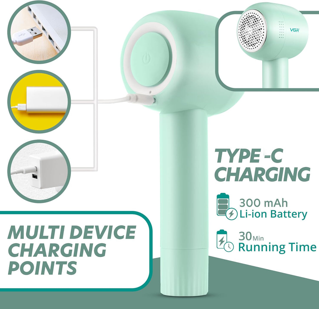 V-813 Rechargeable Lint Remover, Green