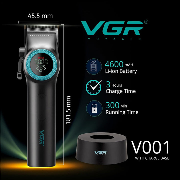 V-001 Professional Hair Clipper For Men, Black
