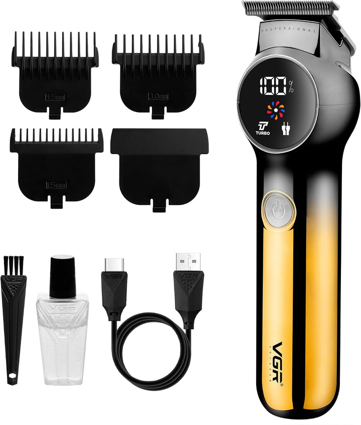 V-989 Cordless Hair Trimmer For Men, Golden-Black
