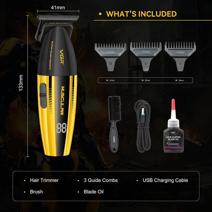V-285T Professional Hair Trimmer For Men, Yellow / Black