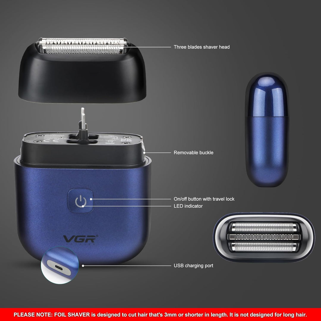 V-340 Mini Shaver For Men, Blue