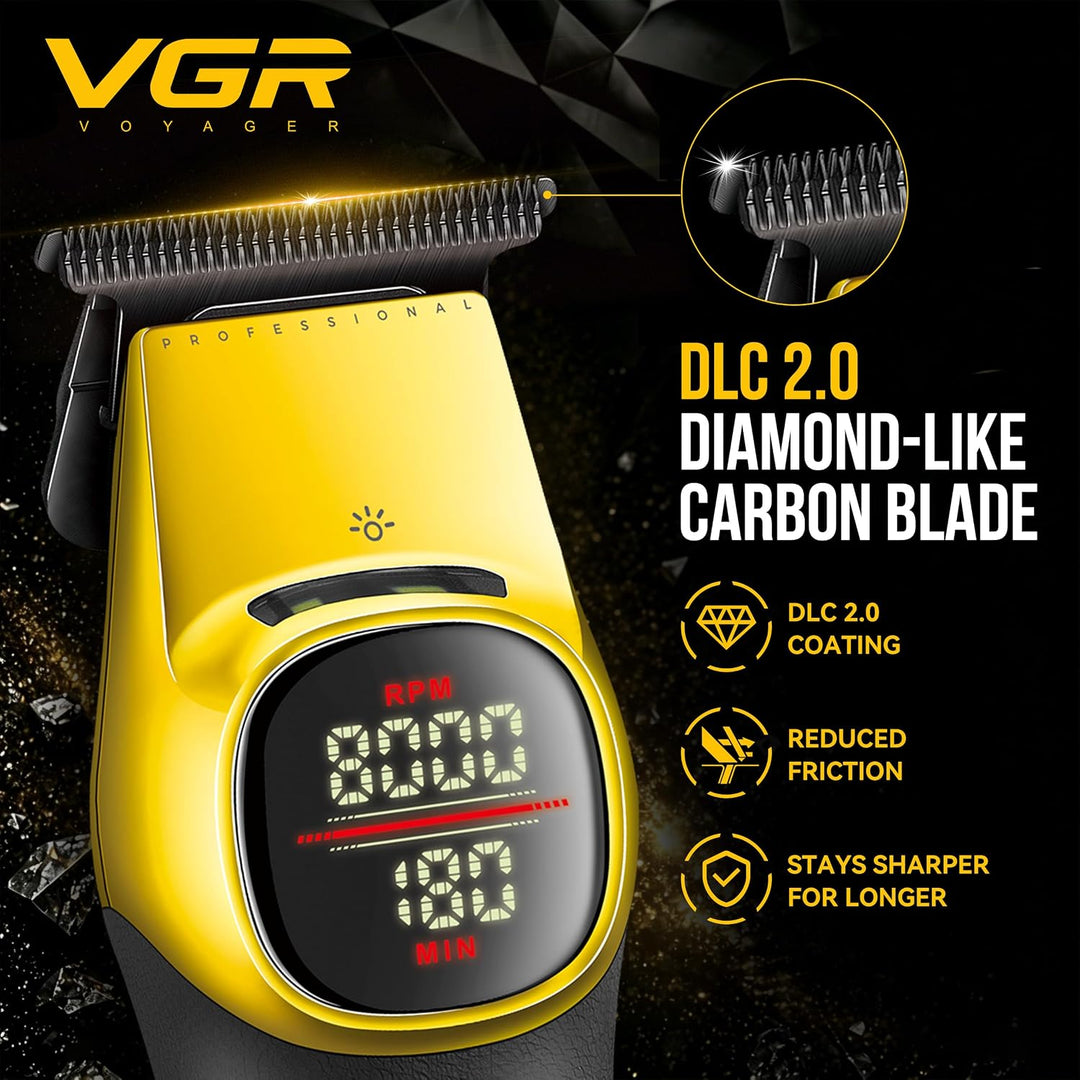 V-885T Professional Hair Trimmer For Men, Yellow / Black