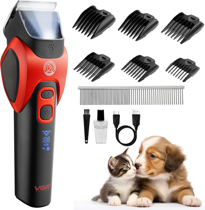 V-208 Cordless Dog Clipper, Red