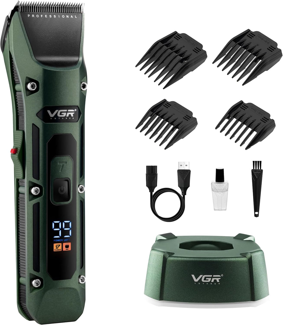 V-696 Professional Hair Clipper For Men, Forest Green