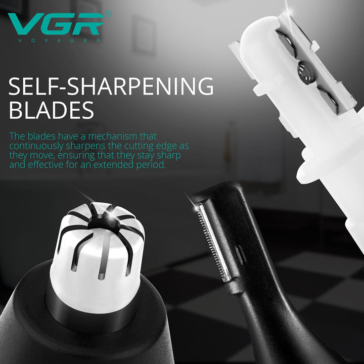 V-613 2-in-1 Nose & Ear Trimmer For Men, Black
