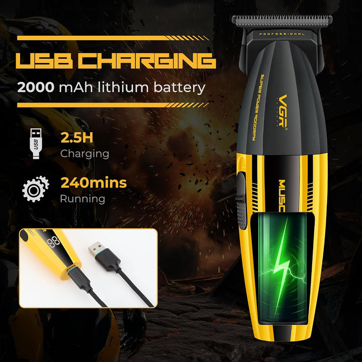 V-285T Professional Hair Trimmer For Men, Yellow / Black