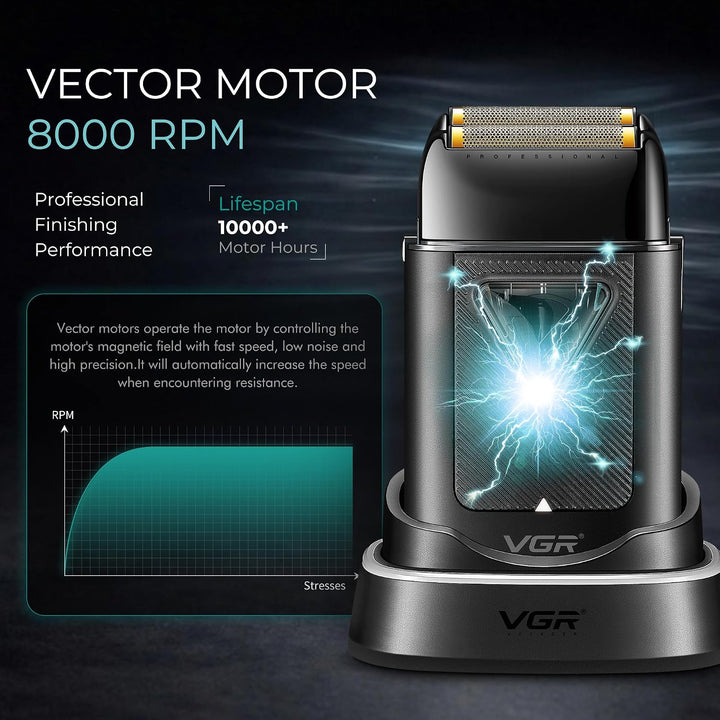 V-334 Professional Foil Shaver For Men, Black