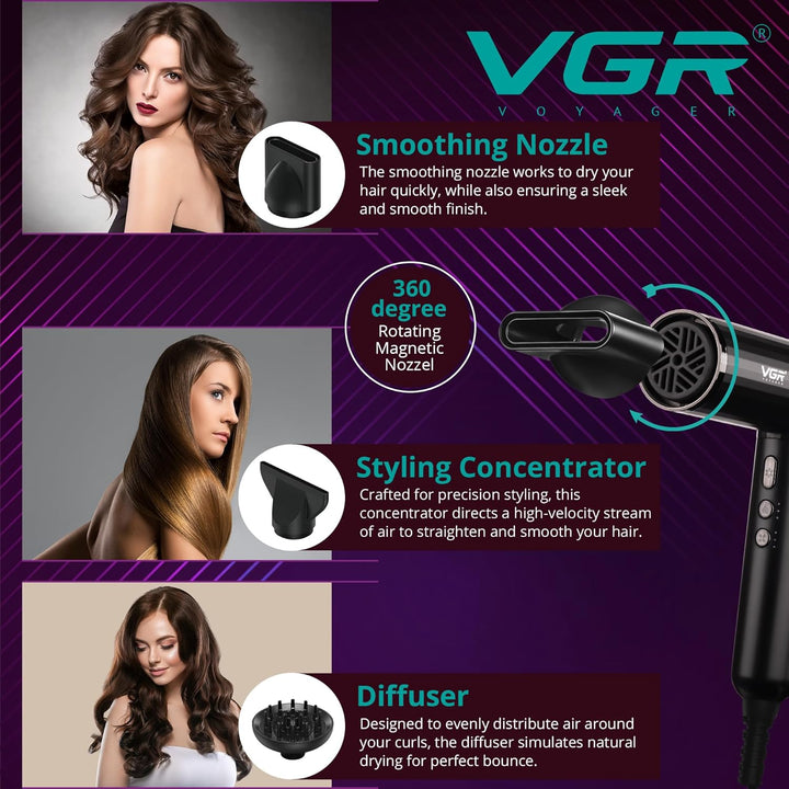 V-427 Professional Hair Dryer, Black