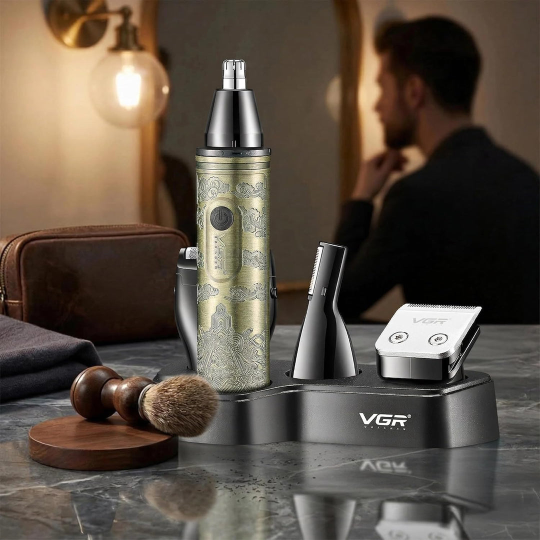 V-621 4-in-1 Nose & Ear Trimmer For Men, Gold