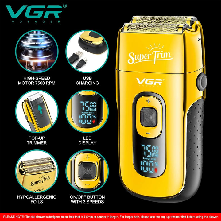 V-332 Pop-Up Foil Shaver For Men, Yellow