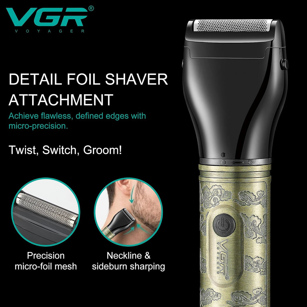 V-621 4-in-1 Nose & Ear Trimmer For Men, Gold
