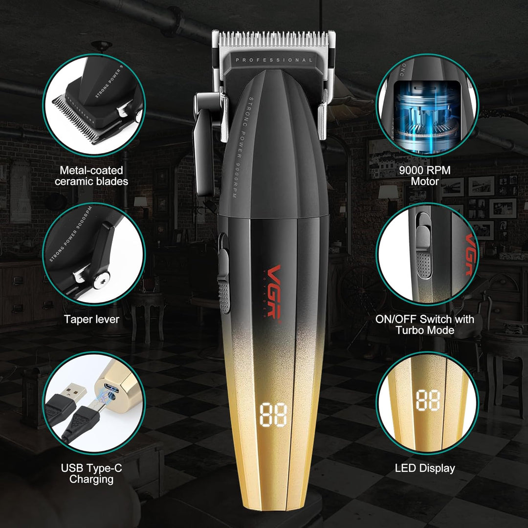 V-003 Professional Hair Clipper For Men, Yellow / Black