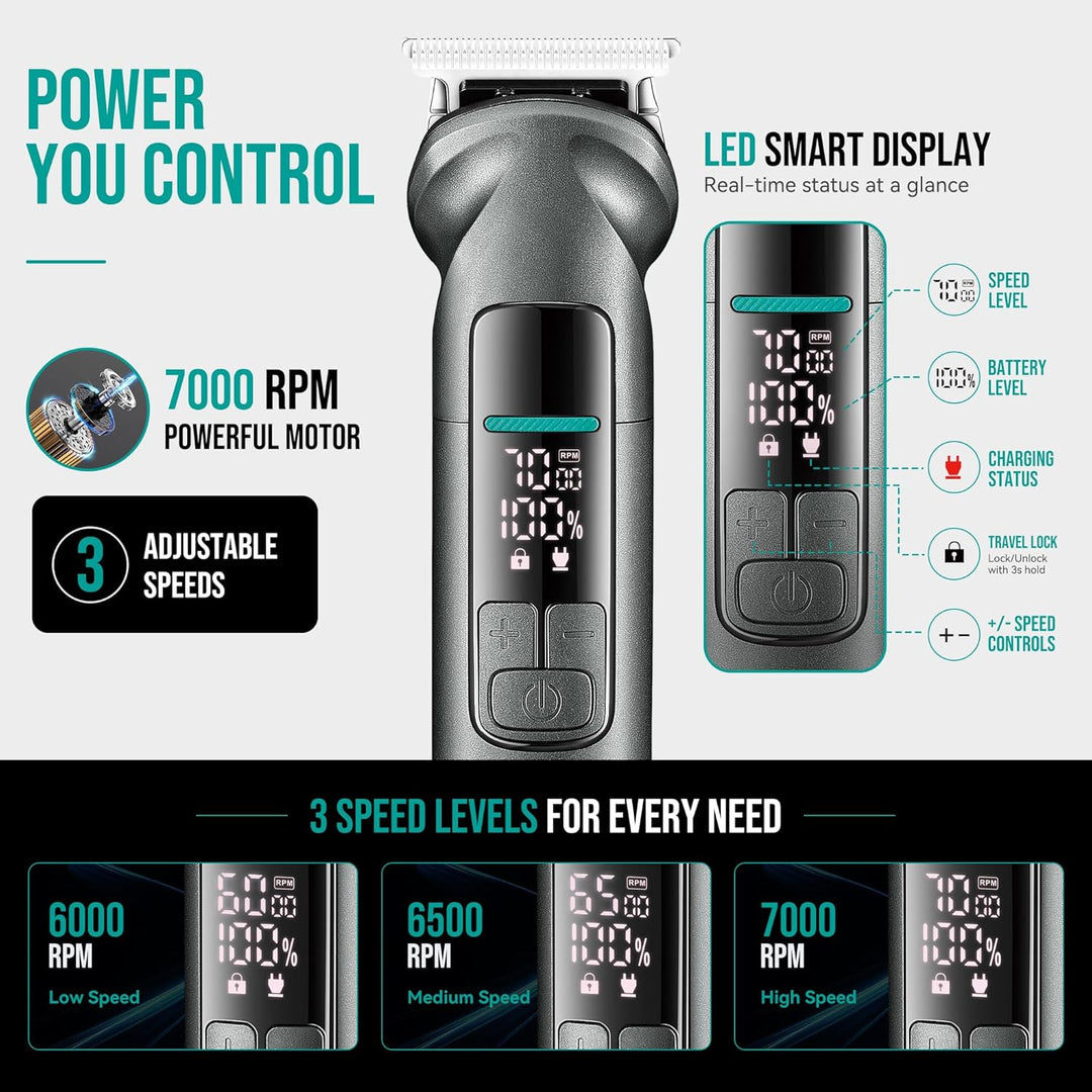 V-096 6-in-1 Grooming Kit For Men, Gray