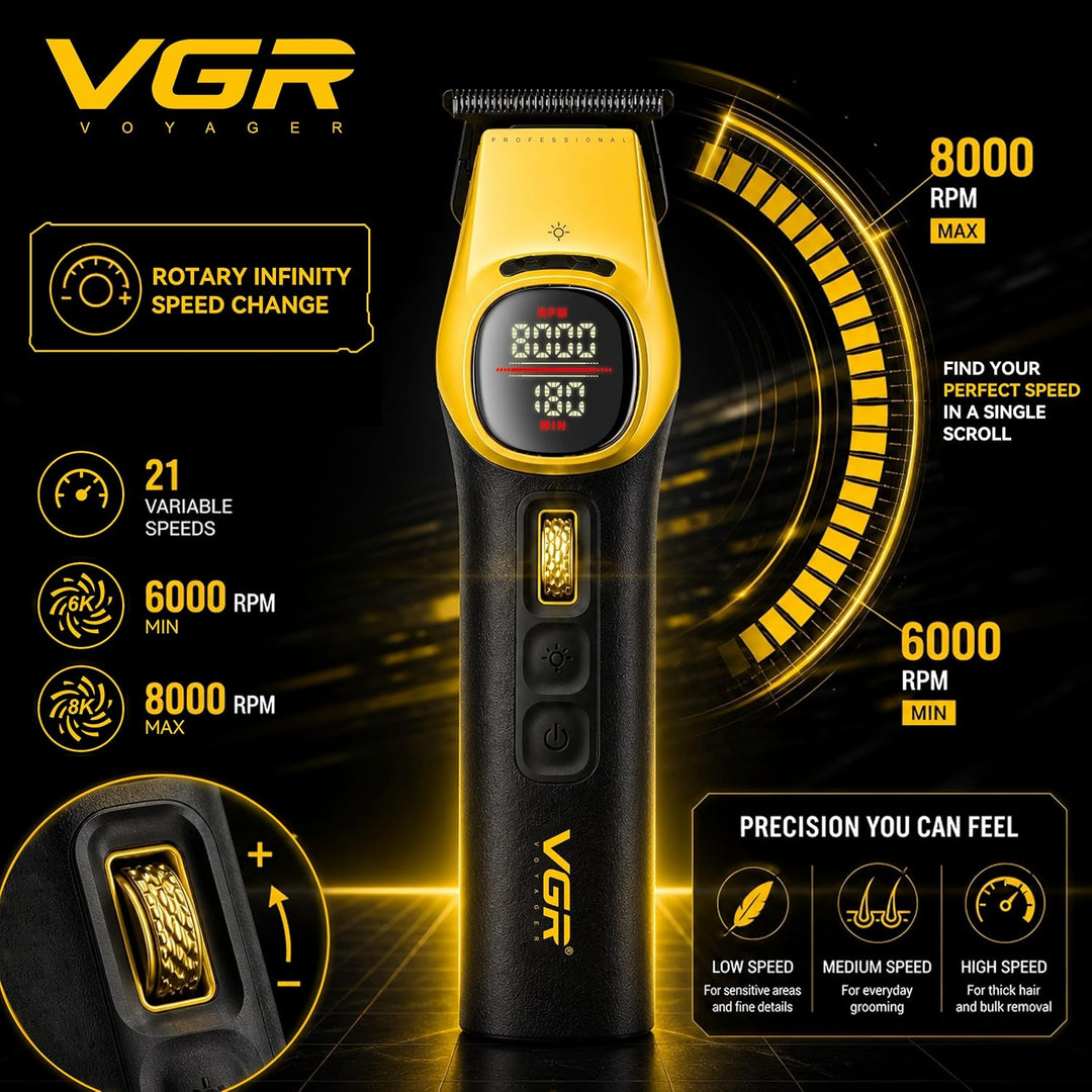 V-885T Professional Hair Trimmer For Men, Yellow / Black