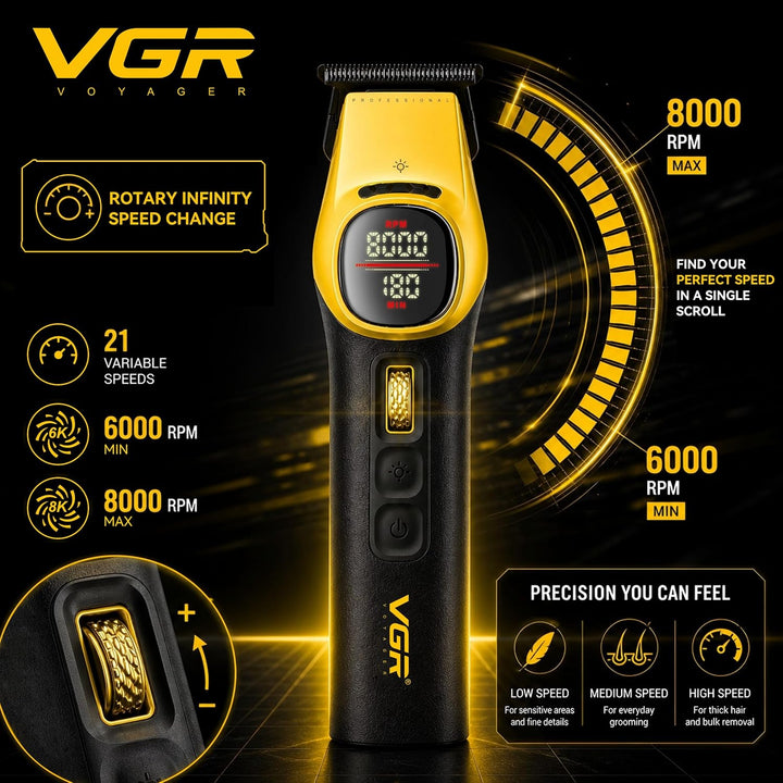 V-885T Professional Hair Trimmer For Men, Yellow / Black