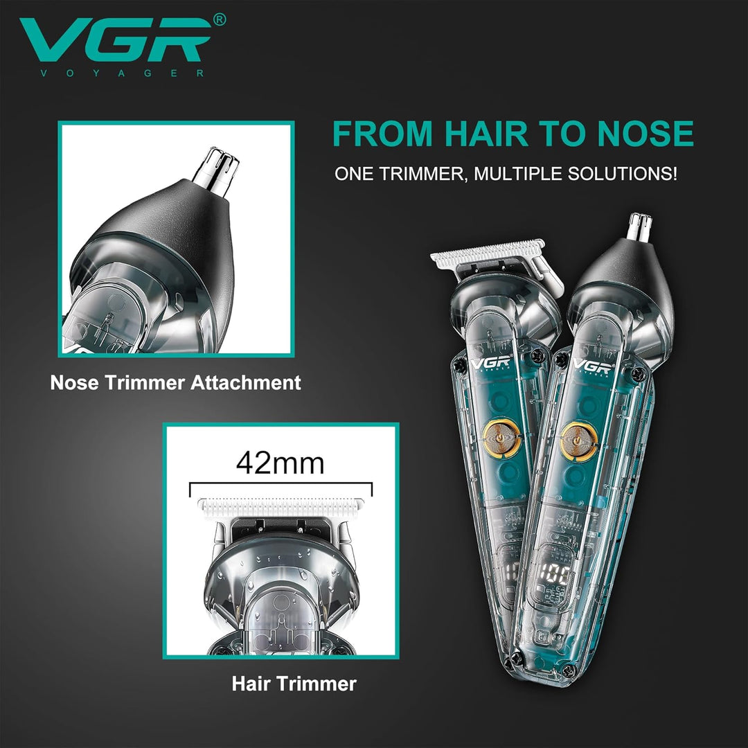 V-949 Waterproof Hair Trimmer For Men, Transparent