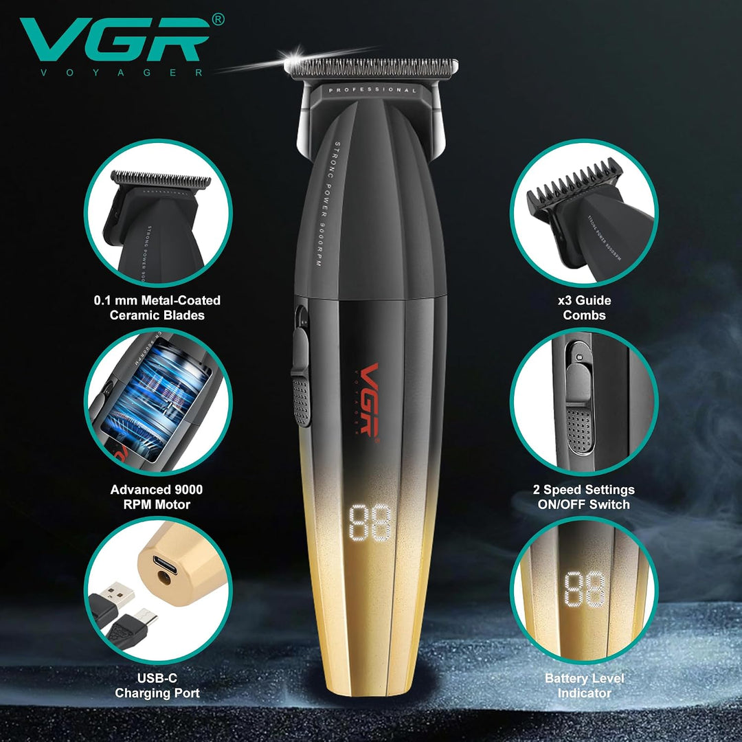 V-906 Professional Hair Trimmer For Men, Black / Yellow