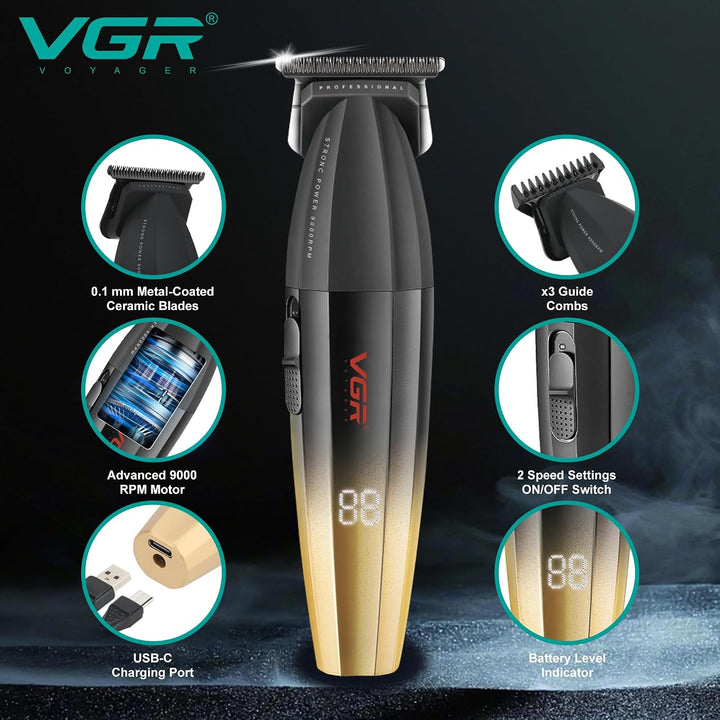 V-906 Professional Hair Trimmer For Men, Black / Yellow