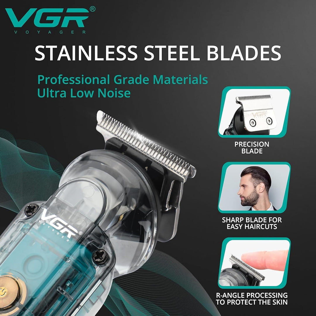V-949 Waterproof Hair Trimmer For Men, Transparent