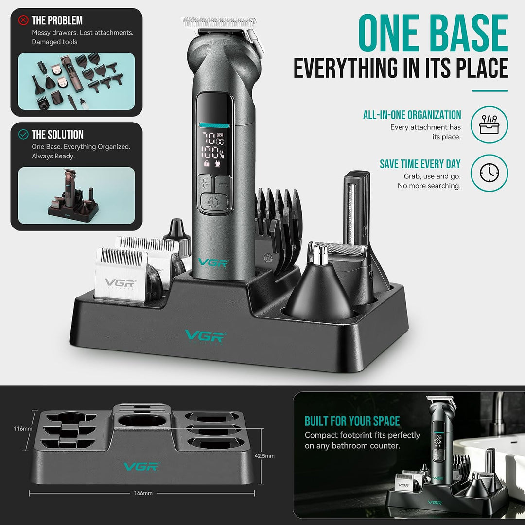 V-096 6-in-1 Grooming Kit For Men, Gray