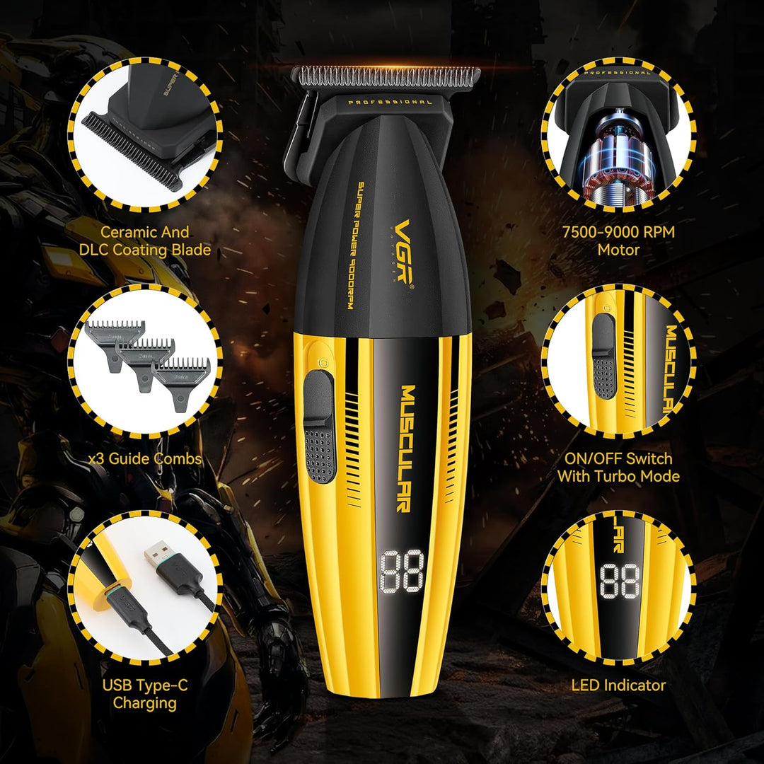 V-285T Professional Hair Trimmer For Men, Yellow / Black