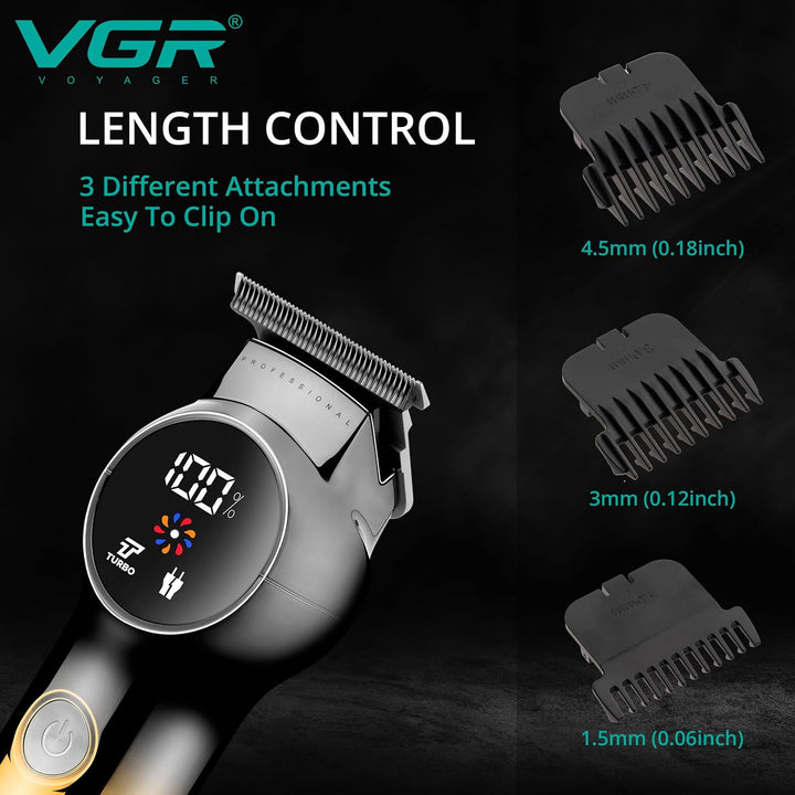 V-989 Cordless Hair Trimmer For Men, Golden-Black