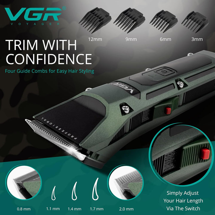 V-696 Professional Hair Clipper For Men, Forest Green