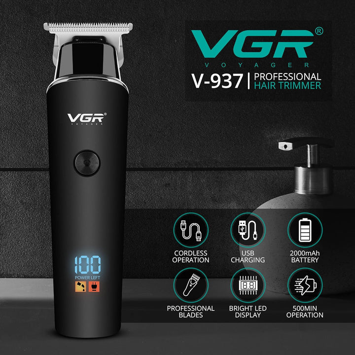 V-937 Cordless Hair Trimmer For Men, Black