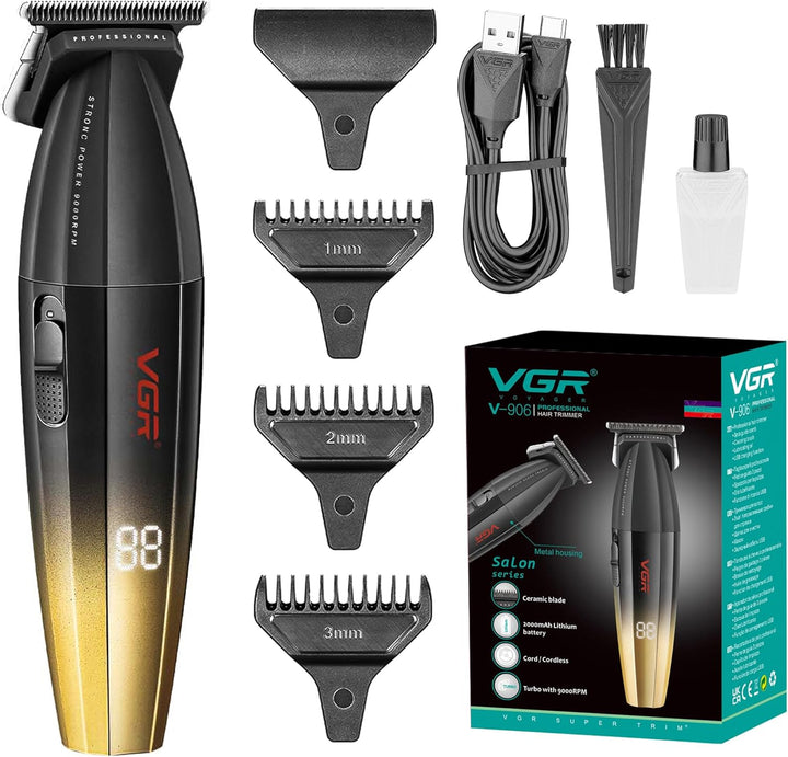 V-906 Professional Hair Trimmer For Men, Black / Yellow