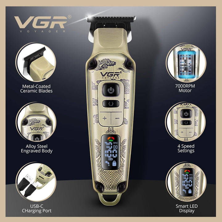 V-901 Cordless Hair Trimmer For Men, Gold
