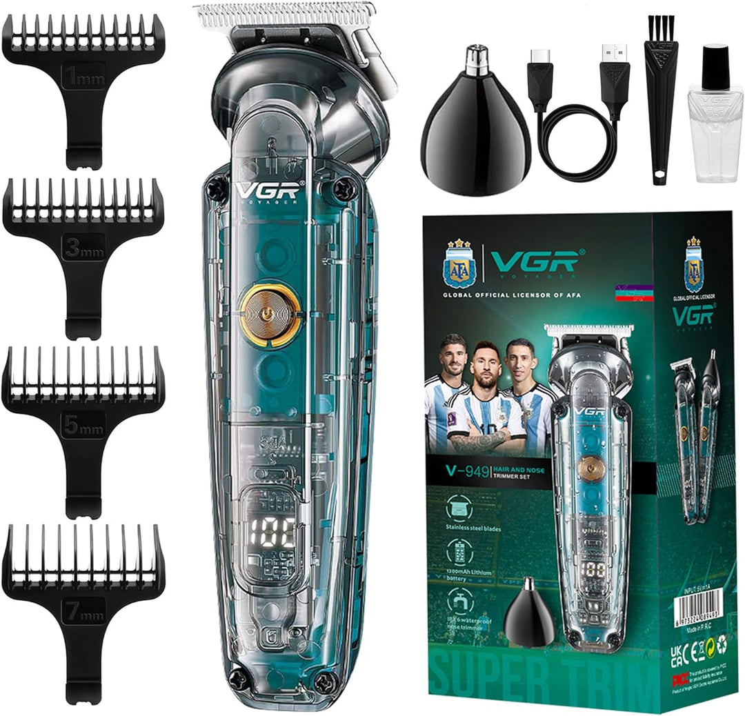V-949 Waterproof Hair Trimmer For Men, Transparent