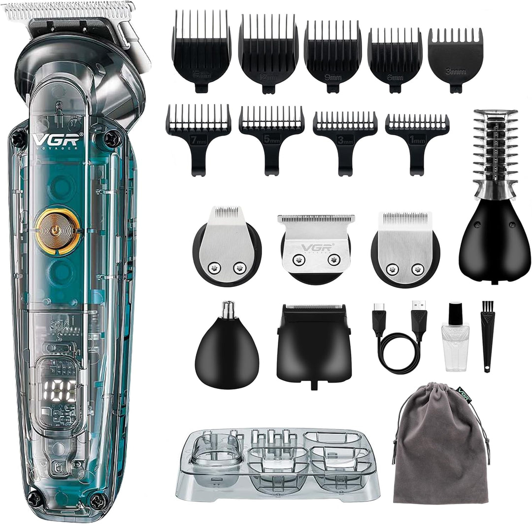 V-102 6-in-1 Grooming Kit For Men, Transparent