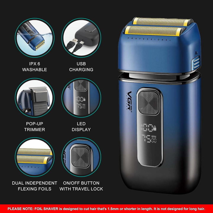 V-362 Pop-Up Foil Shaver For Men, Blue