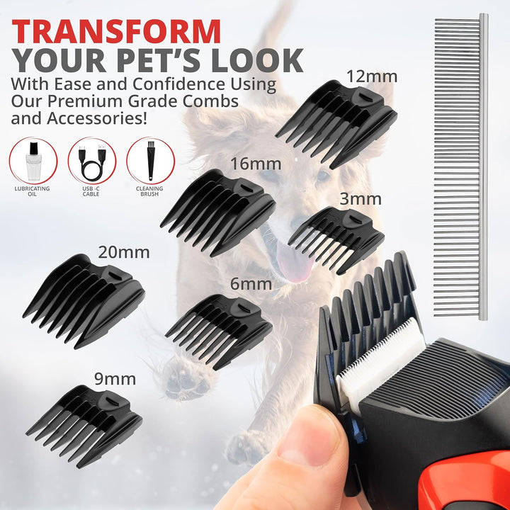 V-208 Cordless Dog Clipper, Red