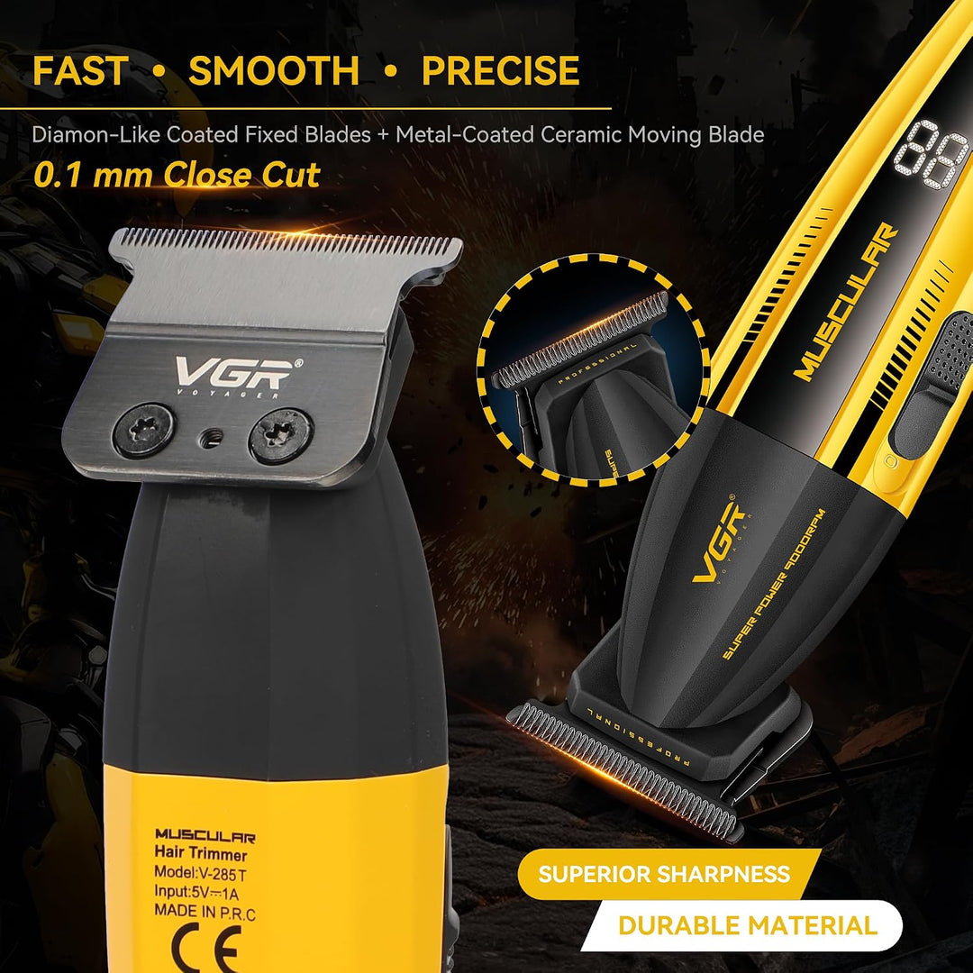 V-285T Professional Hair Trimmer For Men, Yellow / Black