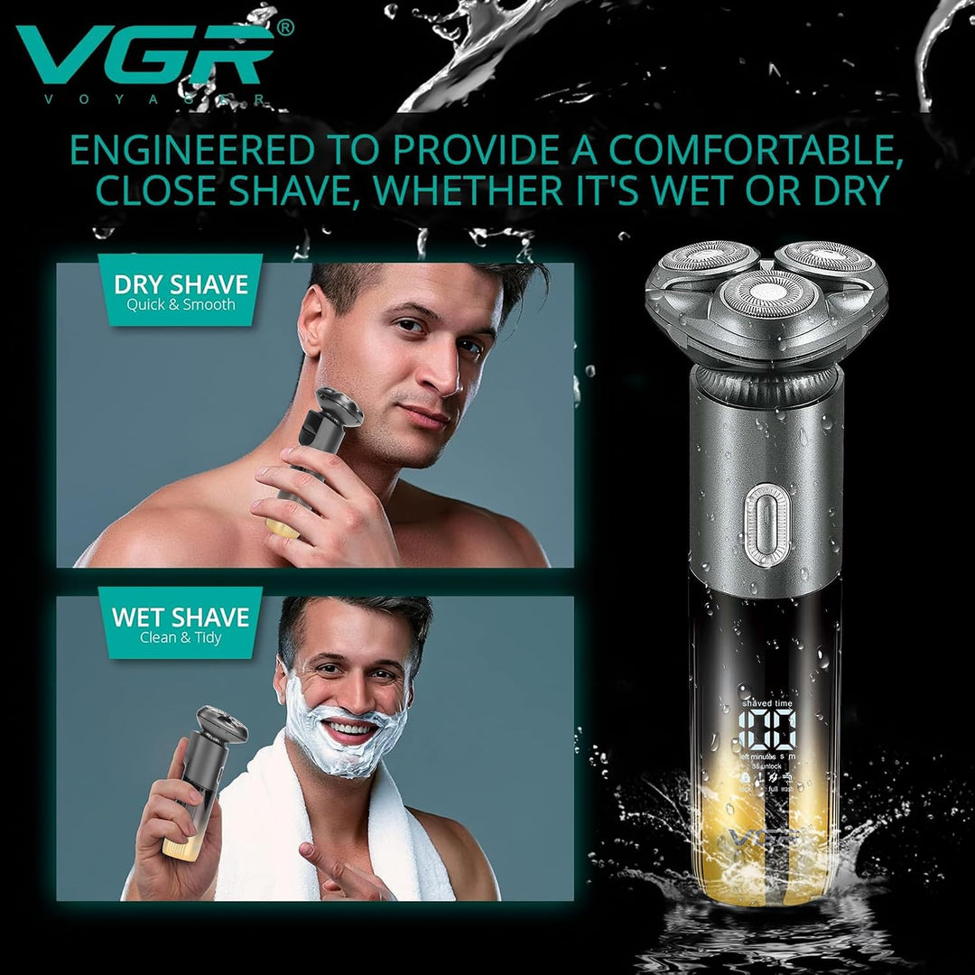 V-392 Cordless Rotary Shaver For Men, Grey / Yellow