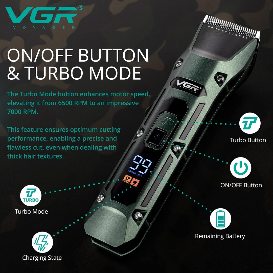 V-696 Professional Hair Clipper For Men, Forest Green