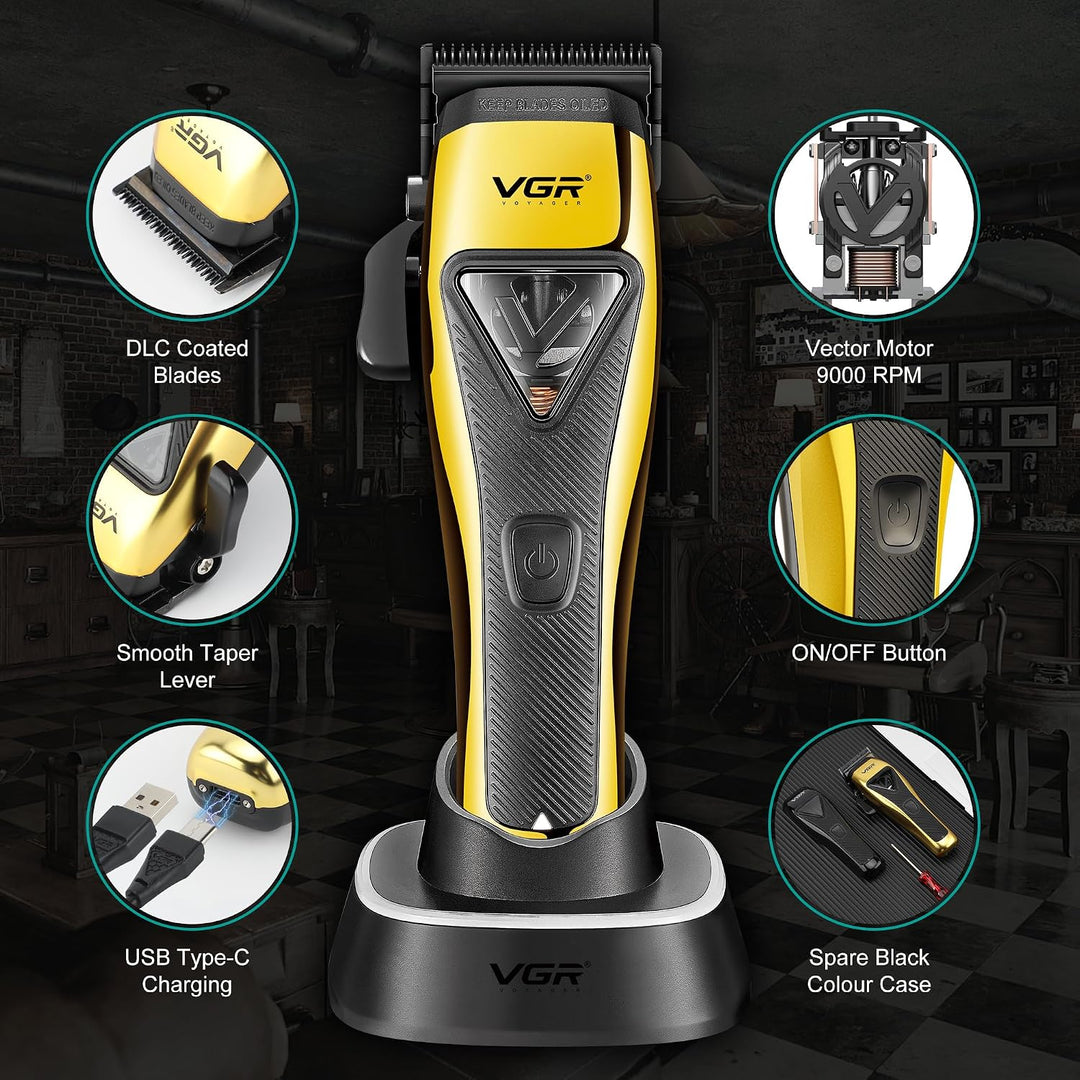 V-015 Professional Hair Clipper For Men, Yellow