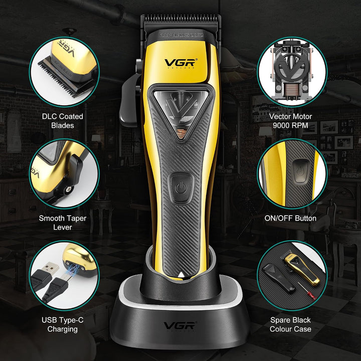 V-015 Professional Hair Clipper For Men, Yellow
