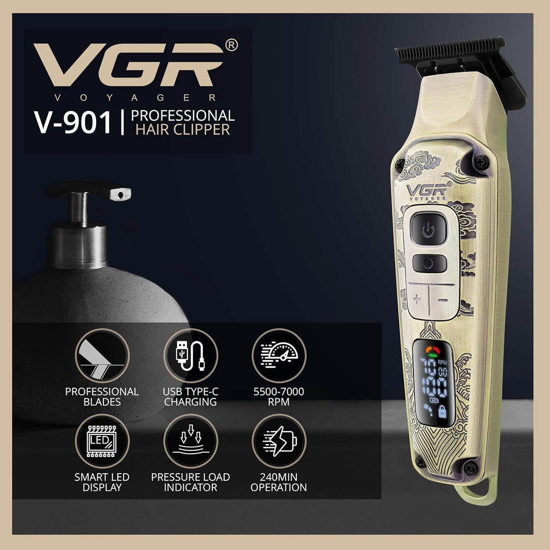 V-901 Cordless Hair Trimmer For Men, Gold