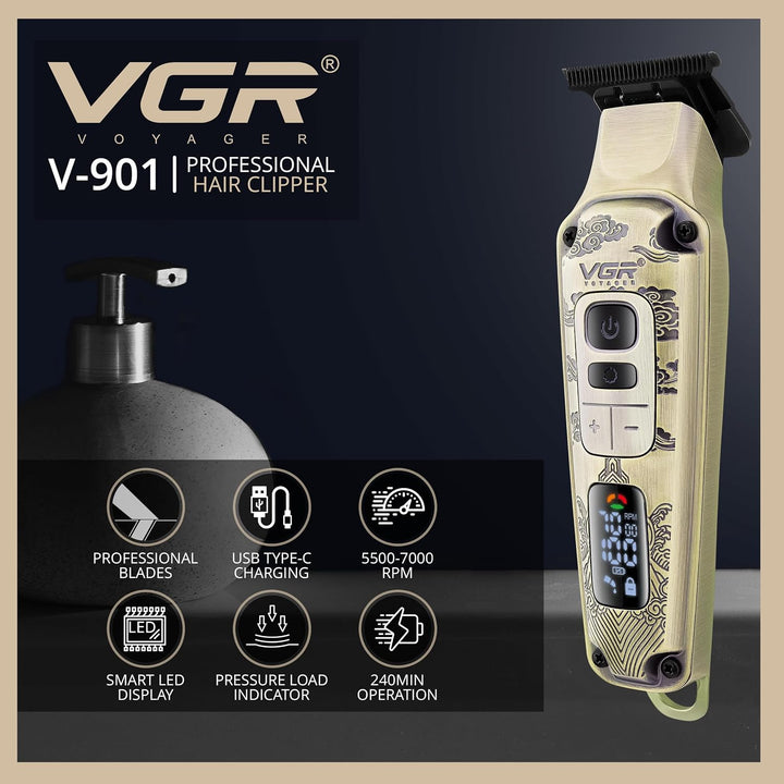 V-901 Cordless Hair Trimmer For Men, Gold